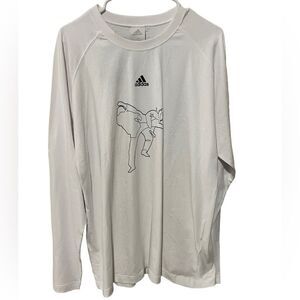 Adidas Korea Taekwondo Art Sketch Martial Arts White Long Sleeve Shirt Size XL